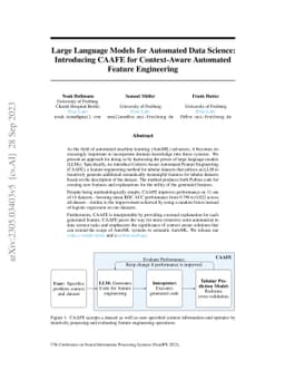 Large Language Models for Automated Data Science: Introducing CAAFE for
  Context-Aware Automated Feature Engineering
