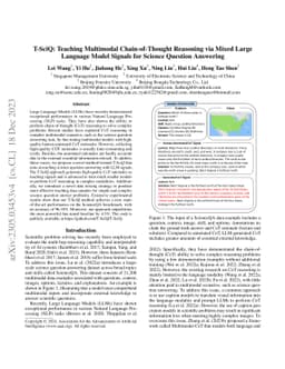 T-SciQ: Teaching Multimodal Chain-of-Thought Reasoning via Mixed Large
  Language Model Signals for Science Question Answering