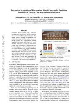 Interactive Acquisition of Fine-grained Visual Concepts by Exploiting
  Semantics of Generic Characterizations in Discourse