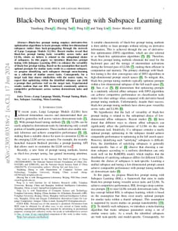 Black-box Prompt Tuning with Subspace Learning