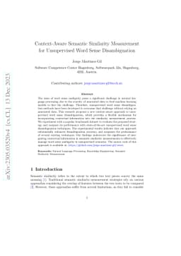 Context-Aware Semantic Similarity Measurement for Unsupervised Word
  Sense Disambiguation