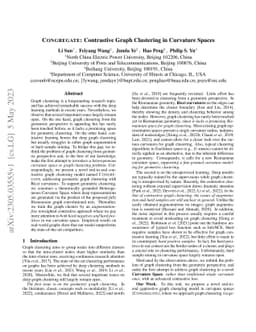 Contrastive Graph Clustering in Curvature Spaces