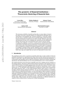 The geometry of financial institutions -- Wasserstein clustering of
  financial data