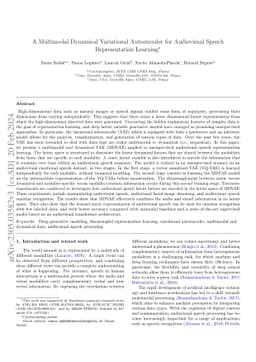 A multimodal dynamical variational autoencoder for audiovisual speech
  representation learning