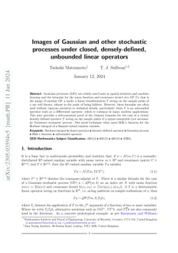 Images of Gaussian and other stochastic processes under closed,
  densely-defined, unbounded linear operators