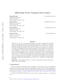 Differentially Private Topological Data Analysis