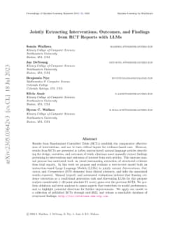Jointly Extracting Interventions, Outcomes, and Findings from RCT
  Reports with LLMs