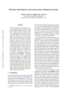White-Box Multi-Objective Adversarial Attack on Dialogue Generation