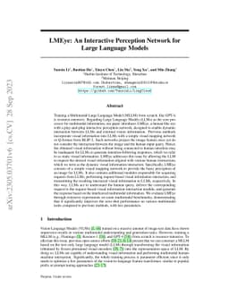 LMEye: An Interactive Perception Network for Large Language Models