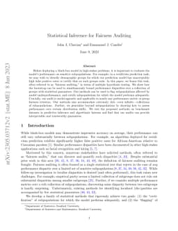 Statistical Inference for Fairness Auditing