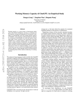 Working Memory Capacity of ChatGPT: An Empirical Study