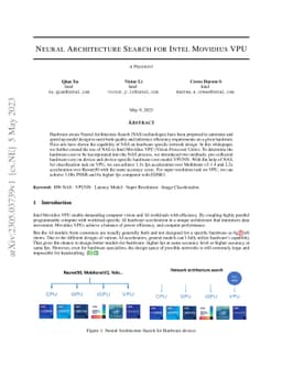 Neural Architecture Search for Intel Movidius VPU