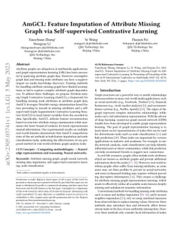 AmGCL: Feature Imputation of Attribute Missing Graph via Self-supervised
  Contrastive Learning