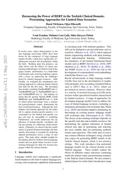 Harnessing the Power of BERT in the Turkish Clinical Domain: Pretraining
  Approaches for Limited Data Scenarios