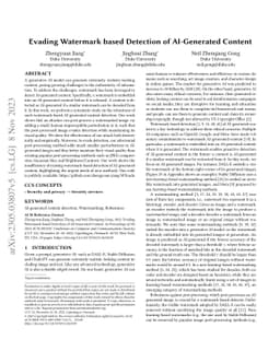 Evading Watermark based Detection of AI-Generated Content