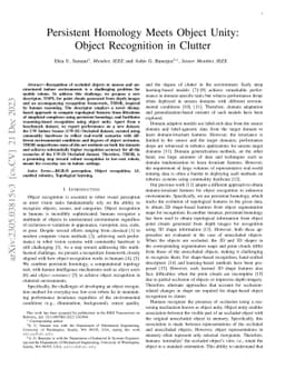 Persistent Homology Meets Object Unity: Object Recognition in Clutter