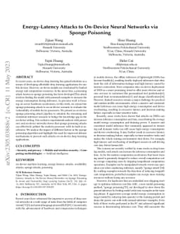 Energy-Latency Attacks to On-Device Neural Networks via Sponge Poisoning
