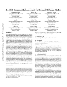 DocDiff: Document Enhancement via Residual Diffusion Models