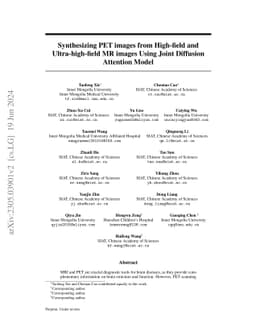 Synthesizing PET images from High-field and Ultra-high-field MR images
  Using Joint Diffusion Attention Model