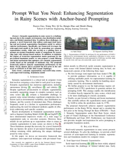 Prompt What You Need: Enhancing Segmentation in Rainy Scenes with
  Anchor-based Prompting