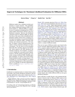 Improved Techniques for Maximum Likelihood Estimation for Diffusion ODEs