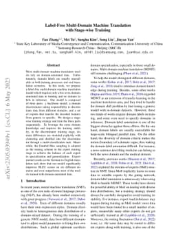 Label-Free Multi-Domain Machine Translation with Stage-wise Training