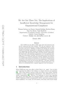 We Are Not There Yet: The Implications of Insufficient Knowledge
  Management for Organisational Compliance