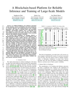 A Blockchain-based Platform for Reliable Inference and Training of
  Large-Scale Models