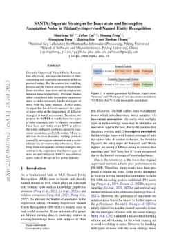 SANTA: Separate Strategies for Inaccurate and Incomplete Annotation
  Noise in Distantly-Supervised Named Entity Recognition