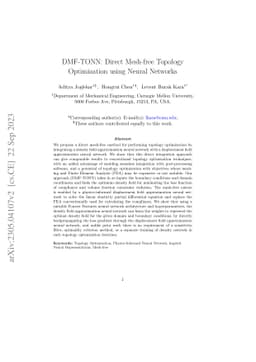 DMF-TONN: Direct Mesh-free Topology Optimization using Neural Networks