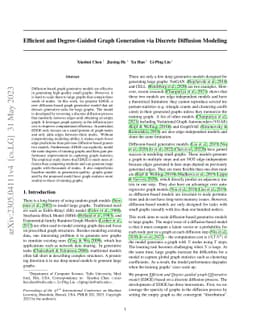 Efficient and Degree-Guided Graph Generation via Discrete Diffusion
  Modeling