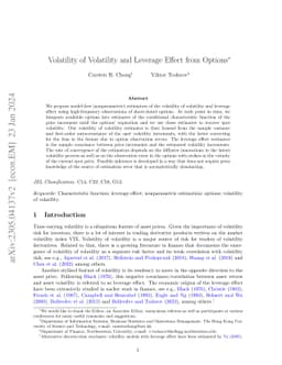 Volatility of Volatility and Leverage Effect from Options
