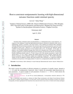 Root-n consistent semiparametric learning with high-dimensional nuisance
  functions under minimal sparsity