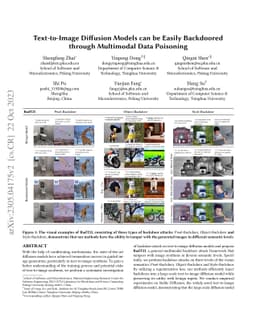 Text-to-Image Diffusion Models can be Easily Backdoored through
  Multimodal Data Poisoning