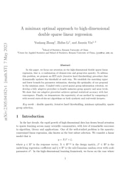 A minimax optimal approach to high-dimensional double sparse linear
  regression