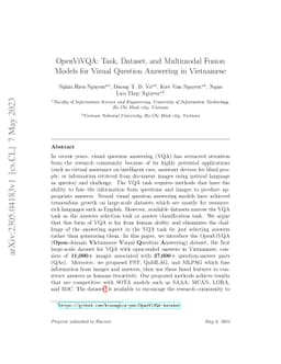 OpenViVQA: Task, Dataset, and Multimodal Fusion Models for Visual
  Question Answering in Vietnamese