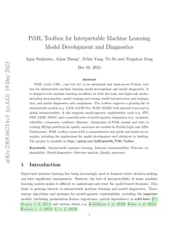 PiML Toolbox for Interpretable Machine Learning Model Development and
  Diagnostics