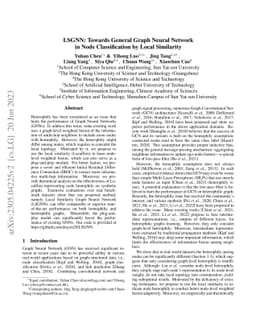 LSGNN: Towards General Graph Neural Network in Node Classification by
  Local Similarity