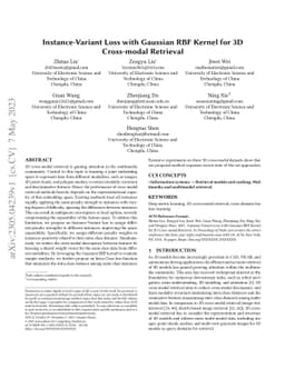 Instance-Variant Loss with Gaussian RBF Kernel for 3D Cross-modal
  Retriveal