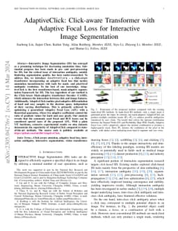 AdaptiveClick: Clicks-aware Transformer with Adaptive Focal Loss for
  Interactive Image Segmentation