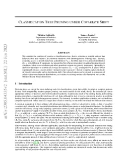 Classification Tree Pruning Under Covariate Shift