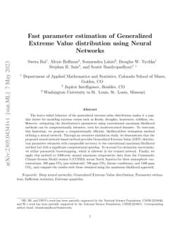 Fast parameter estimation of Generalized Extreme Value distribution
  using Neural Networks