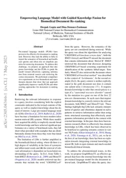 Empowering Language Model with Guided Knowledge Fusion for Biomedical
  Document Re-ranking