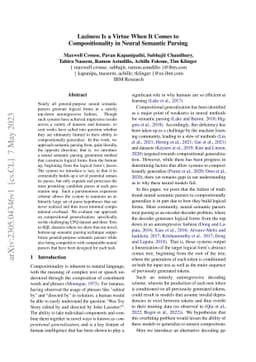 Laziness Is a Virtue When It Comes to Compositionality in Neural
  Semantic Parsing