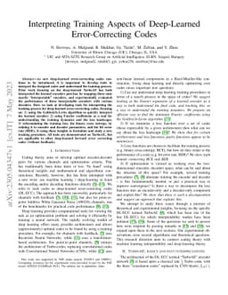 Interpreting Training Aspects of Deep-Learned Error-Correcting Codes