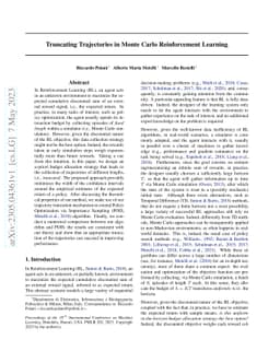 Truncating Trajectories in Monte Carlo Reinforcement Learning