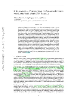 A Variational Perspective on Solving Inverse Problems with Diffusion
  Models