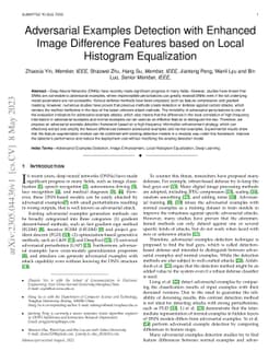 Adversarial Examples Detection with Enhanced Image Difference Features
  based on Local Histogram Equalization