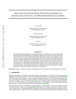 Adaptive Learning Path Navigation Based on Knowledge Tracing and
  Reinforcement Learning