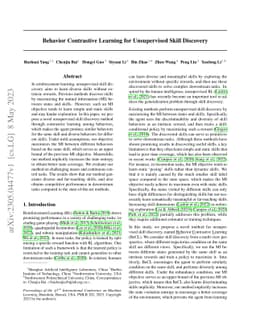 Behavior Contrastive Learning for Unsupervised Skill Discovery
